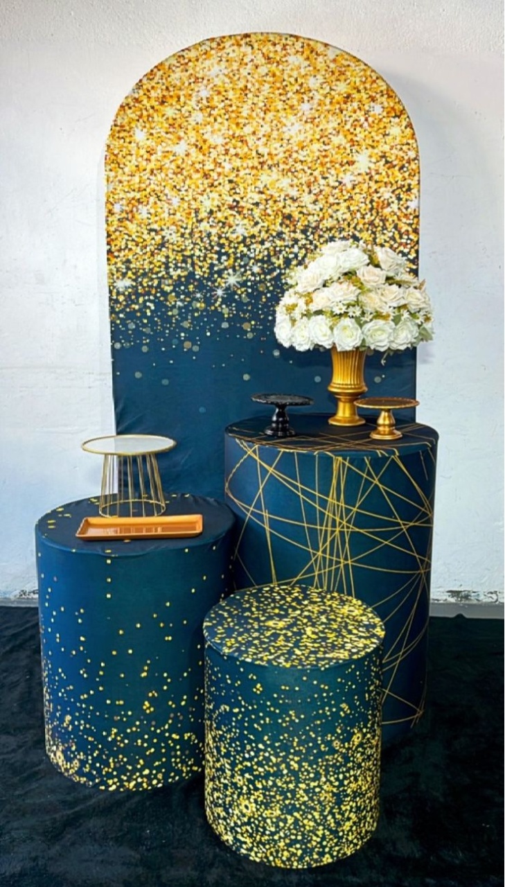 Kit Bronze Gliter Preto Com Dourado - TudFestas