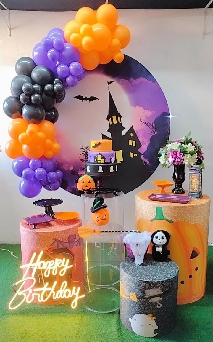 Composição Halloween Cubos Acrílicos - Modelo 2 - TudFestas