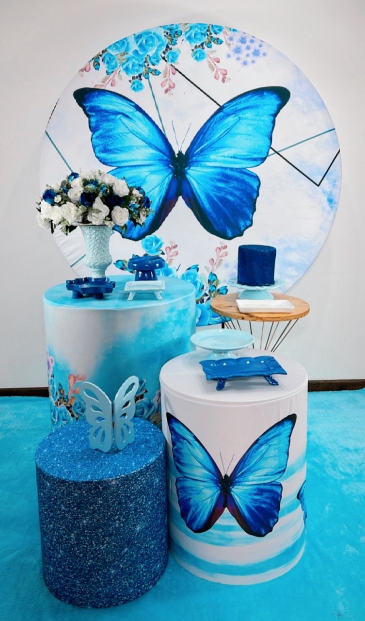 Kit Prata Borboleta Azul - TudFestas
