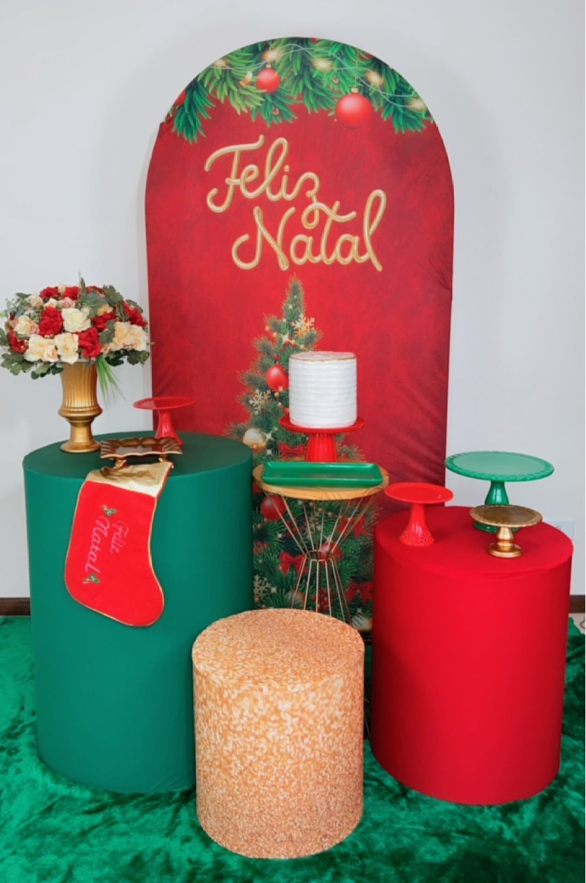 Kit Prata Feliz Natal Painel Romano - TudFestas