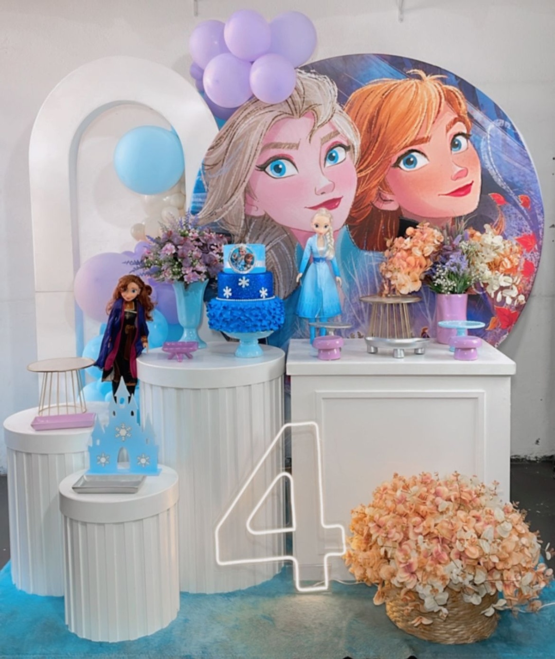 Composição Frozen E Ana Modelo 2 - Cilindros Ripados + Portal - TudFestas