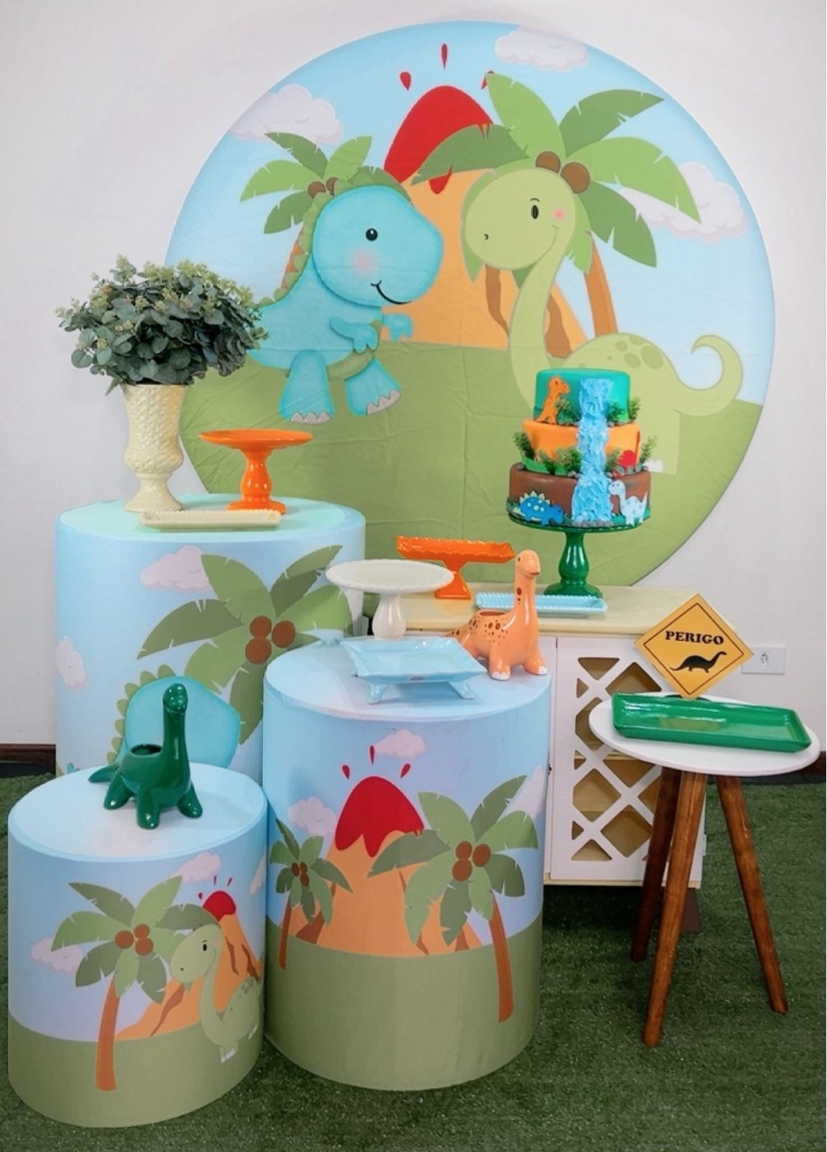 Kit Ouro Dinossauro Baby Fundo Arvore  - TudFestas