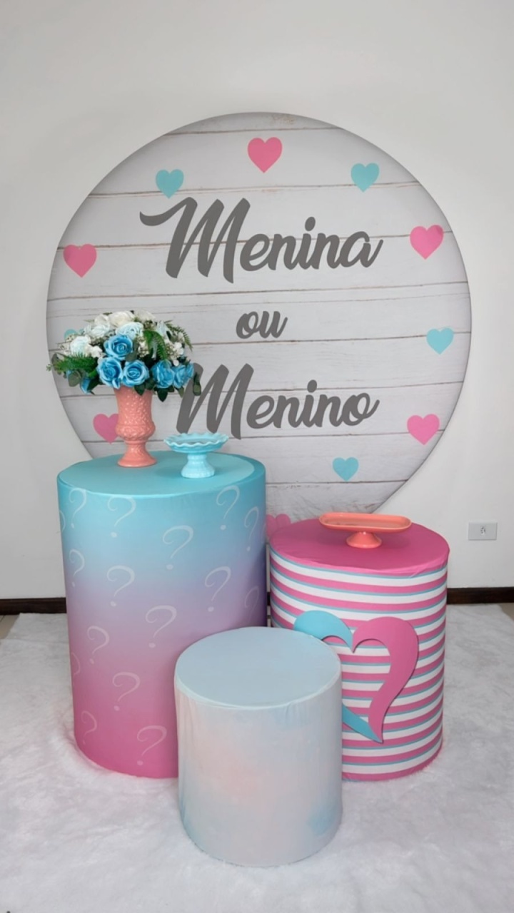 Kit Promocional Chá Revelação - Azul E Rosa. - TudFestas