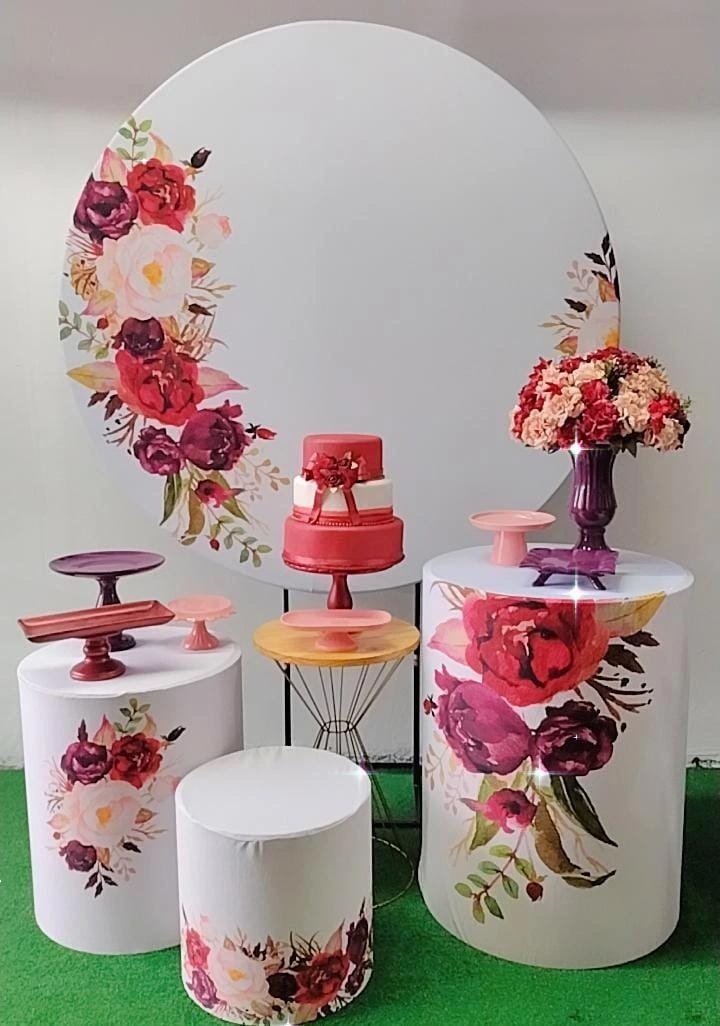 Kit Prata Floral Marsala - TudFestas
