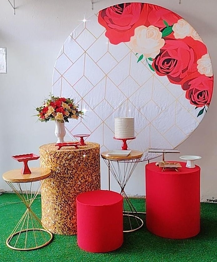 Kit Ouro Floral Vermelho - TudFestas