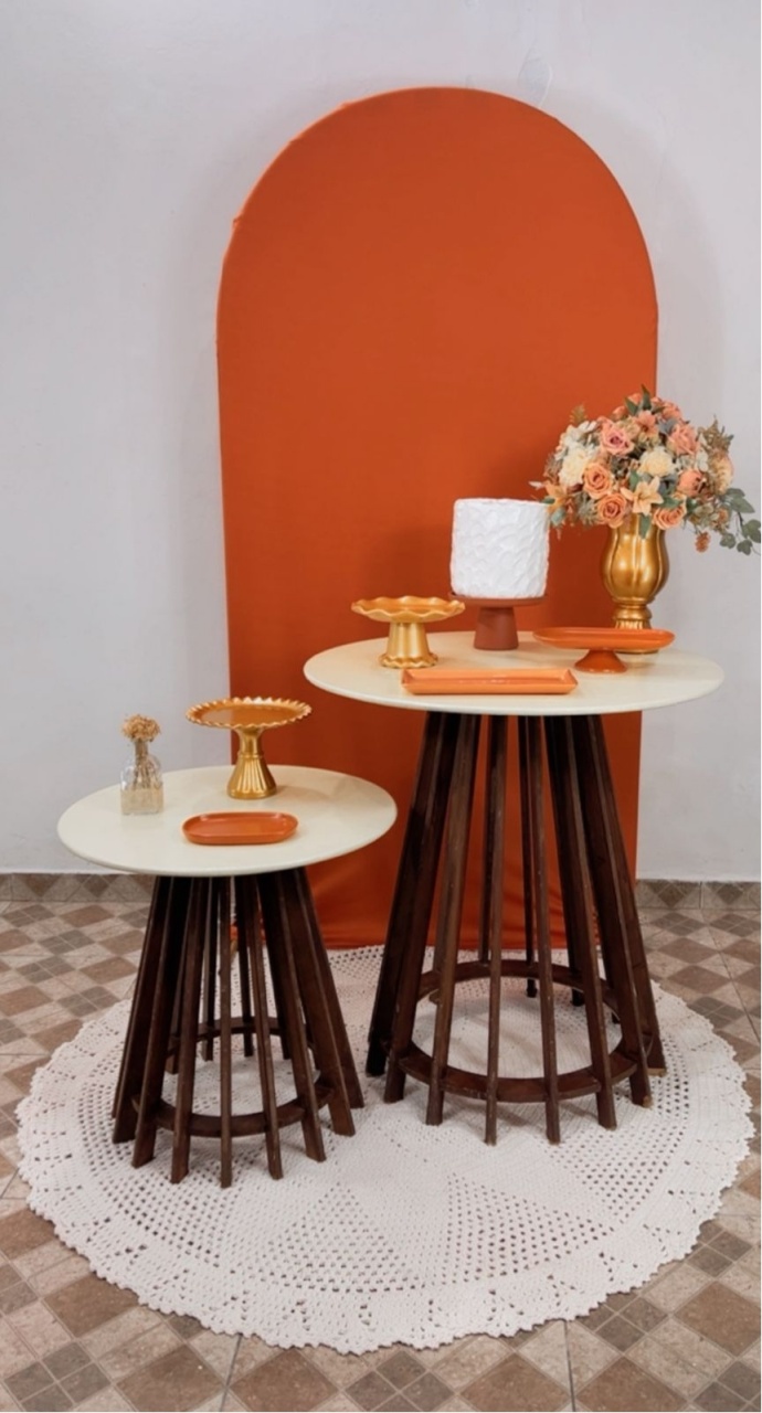 Composição Terracota E Dourado - Mesas Rusticas - TudFestas