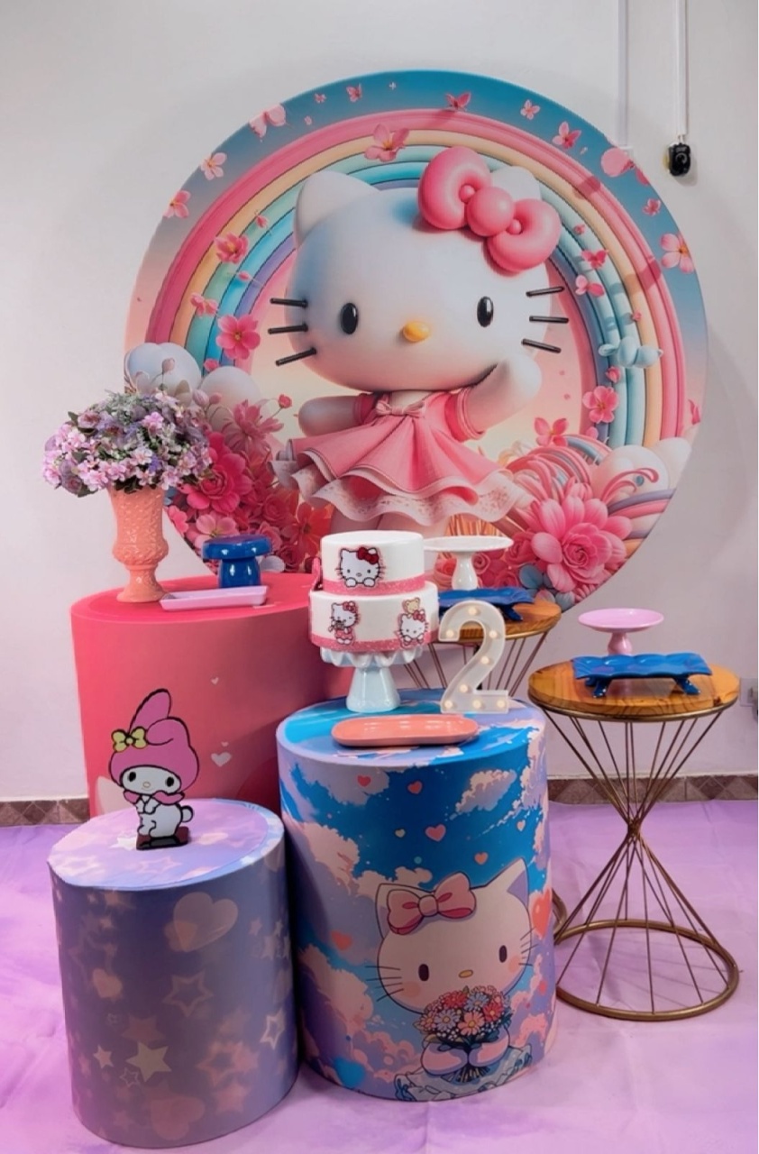 Kit Ouro Hello Kitty Rosa - Modelo 2 - TudFestas
