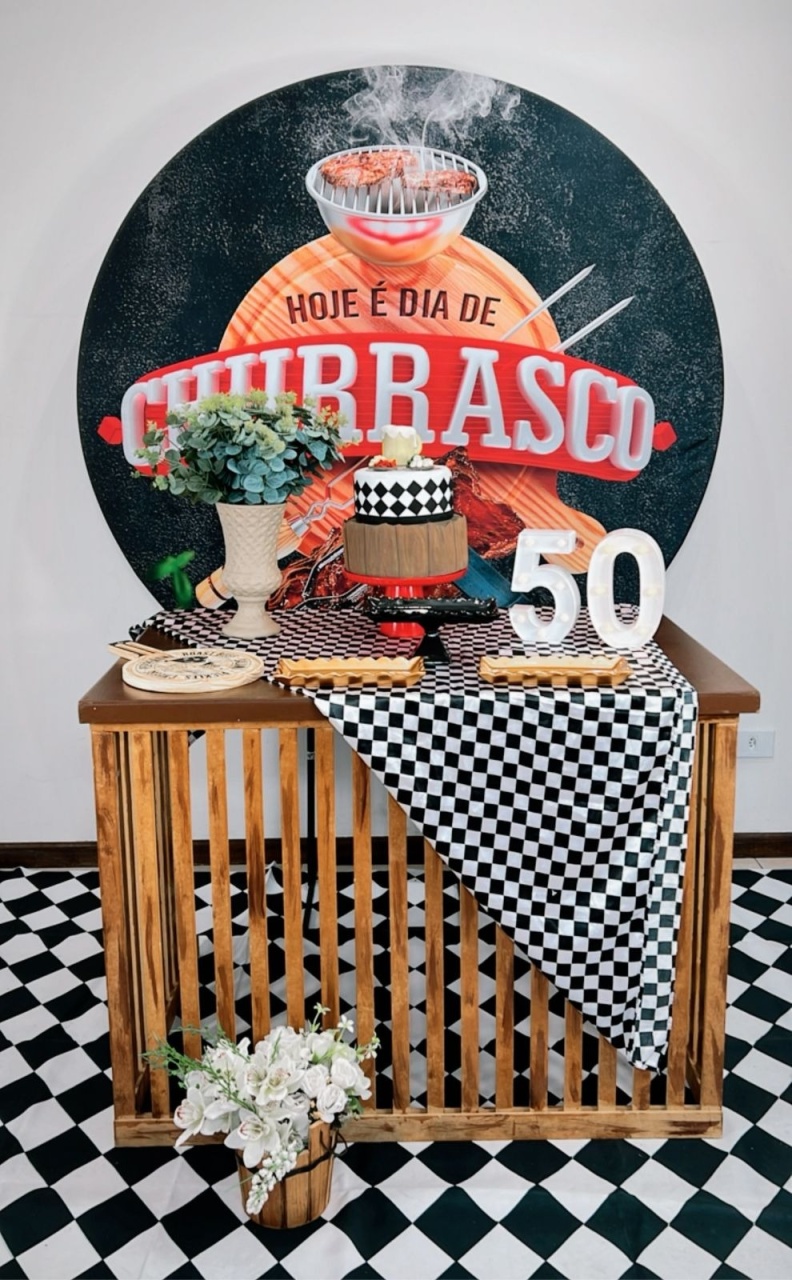 Composição Churrasco Com Numero Mesa - TudFestas