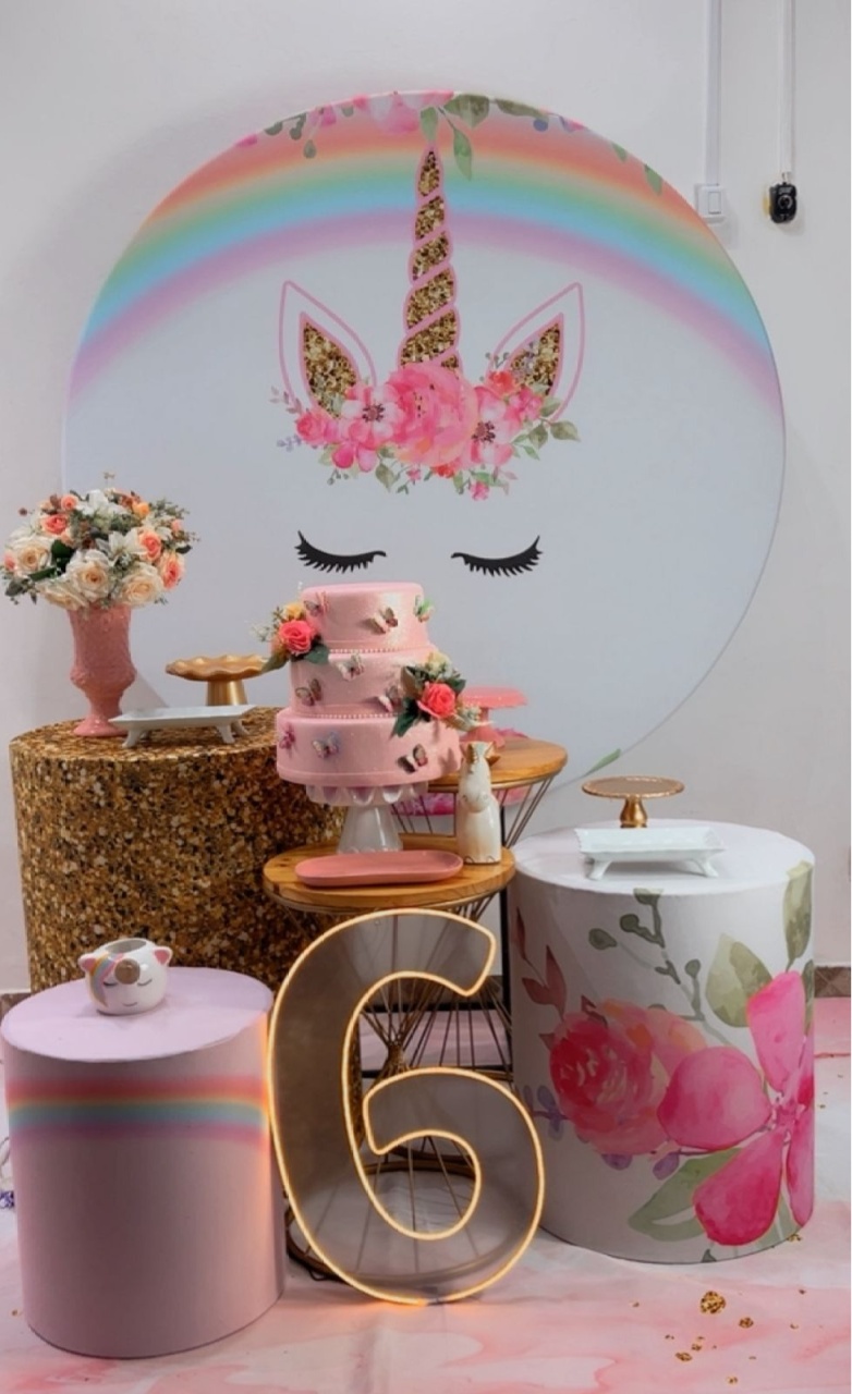 Kit Diamante Unicórnio Arco-Íris - TudFestas
