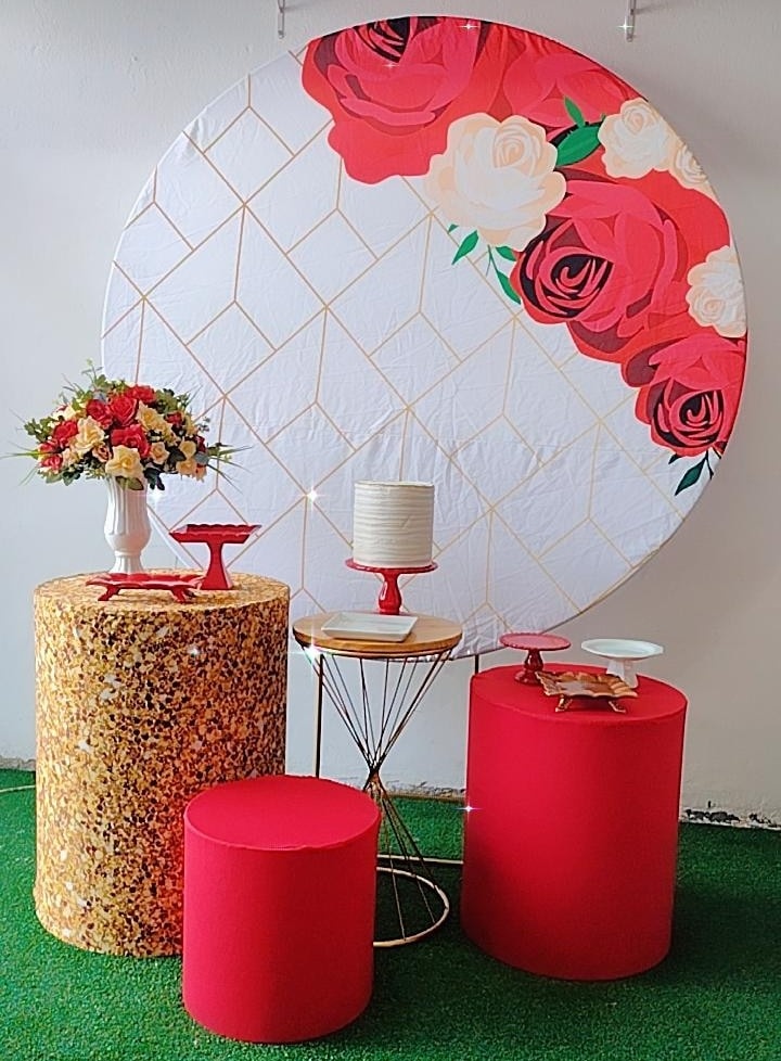 Kit Prata Floral Vermelho - TudFestas