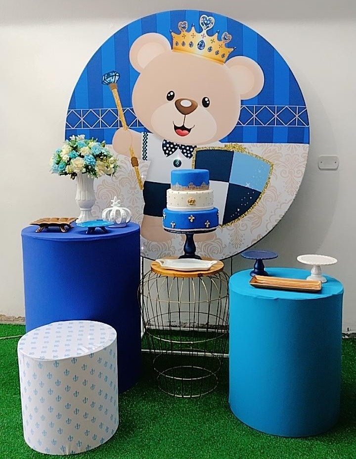 Kit Prata Ursinho Realeza - Azul Escuro   - TudFestas
