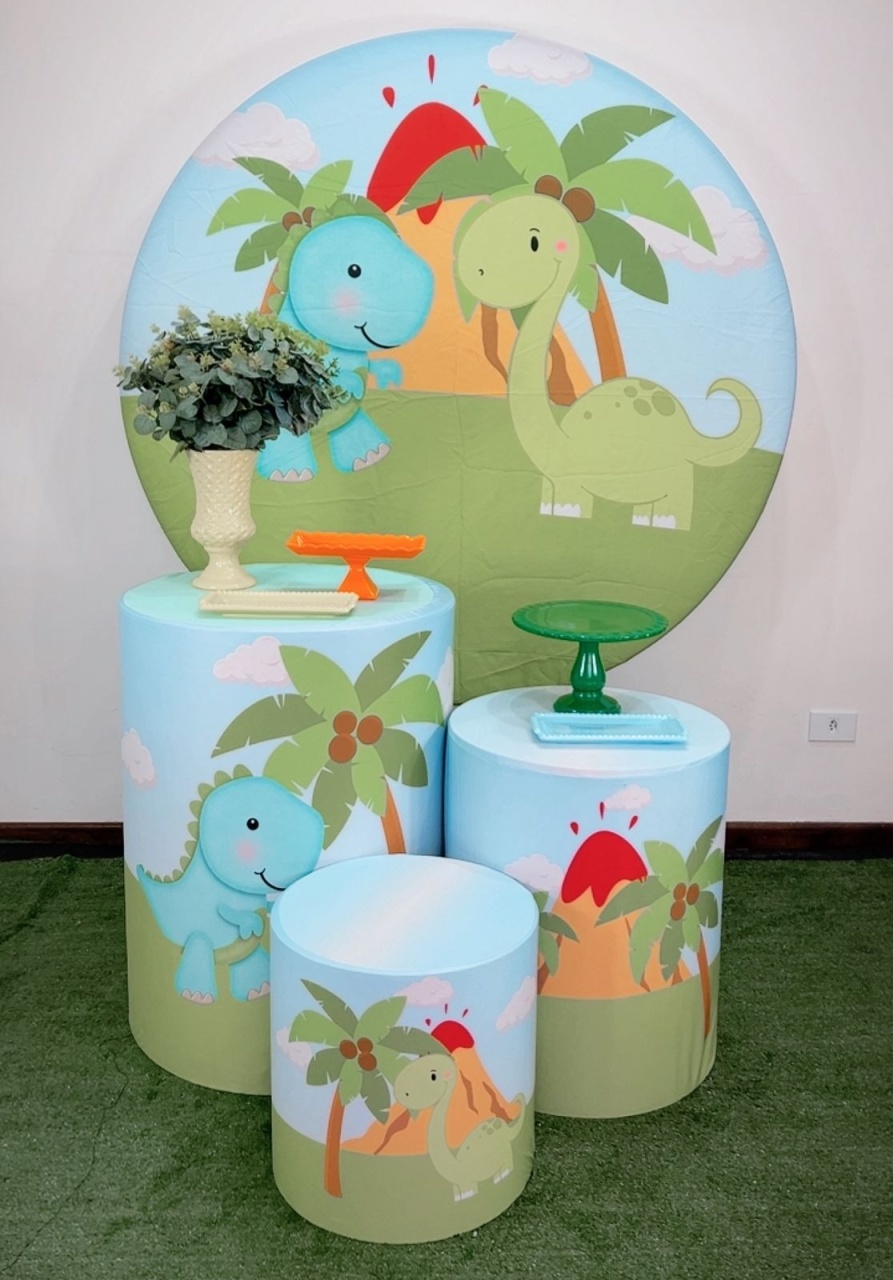 Kit Bronze Dinossauro Baby Fundo Arvore - TudFestas