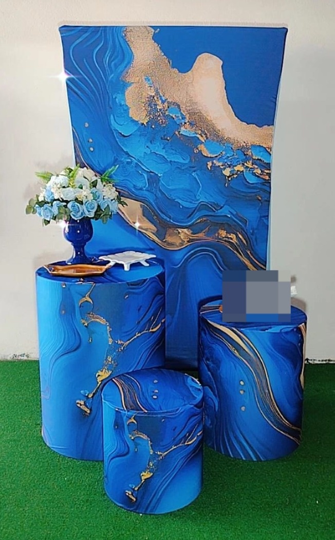 Kit Promocional Azul Abstrato  - TudFestas