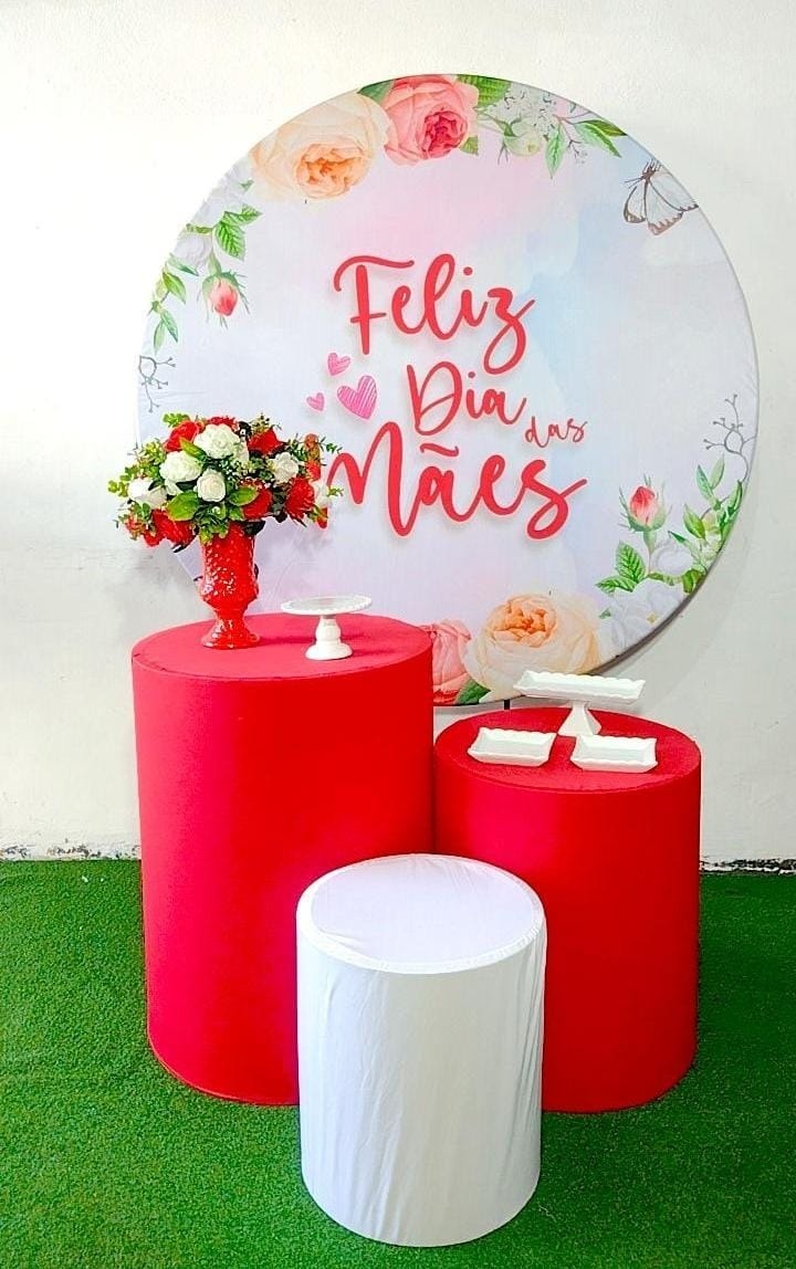 Kit Bronze Mãe Fundo Vermelho  - TudFestas