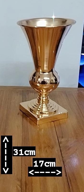 Vaso Cone Luxo Dourado Baixo - TudFestas