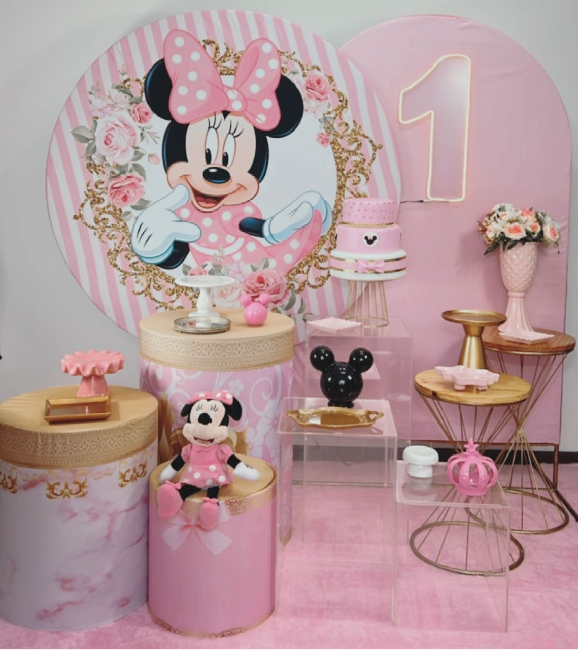 Composição Minnei Realeza Rosa - TudFestas