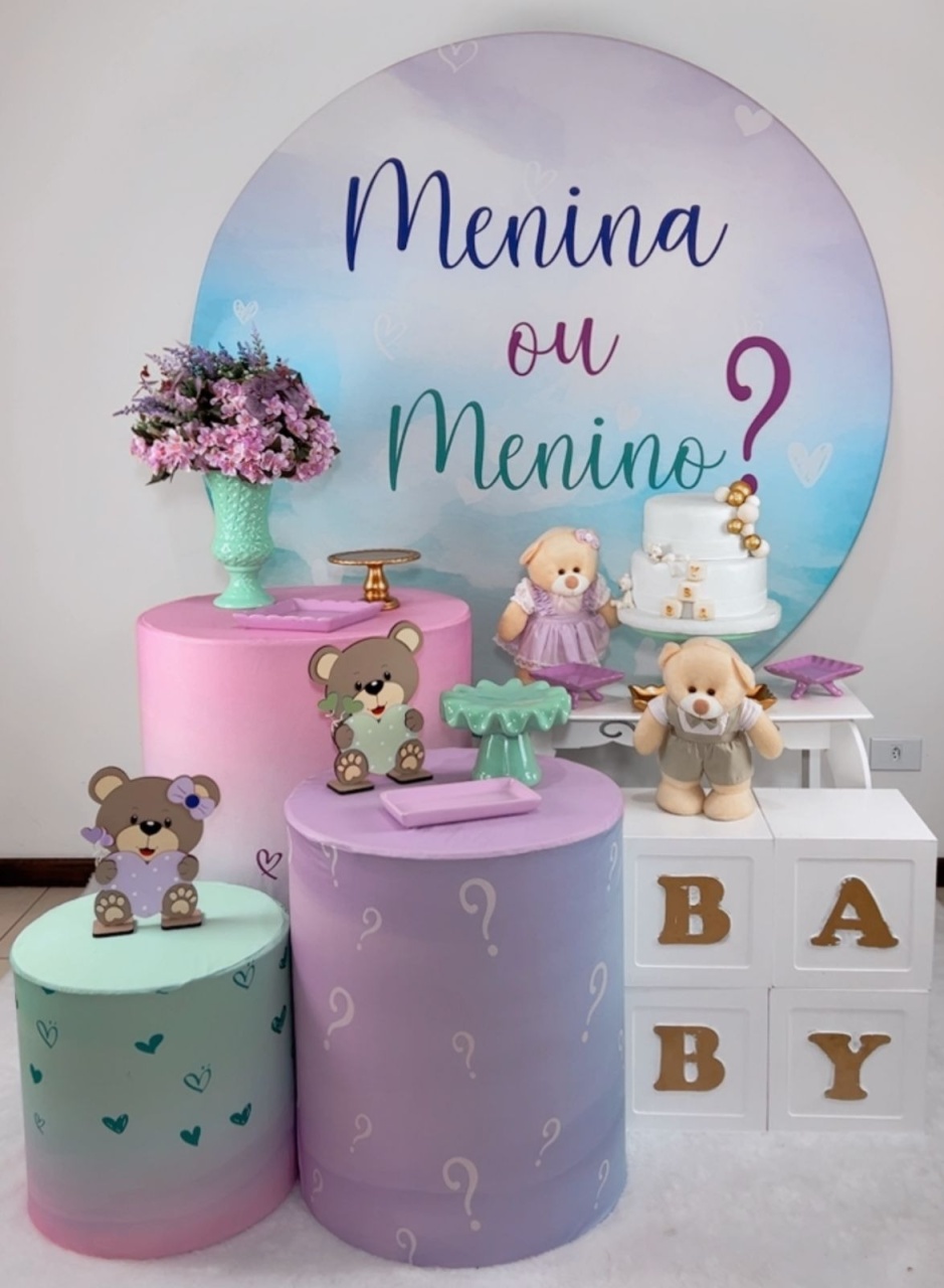 Kit Diamante Chá Revelação - Lilás E Verde. - TudFestas
