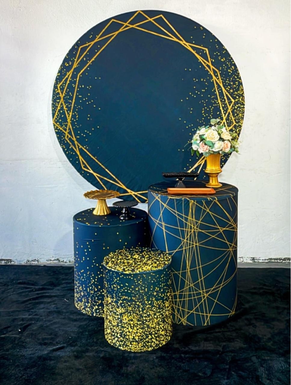 Kit Bronze Gliter Dourado Com Preto - TudFestas