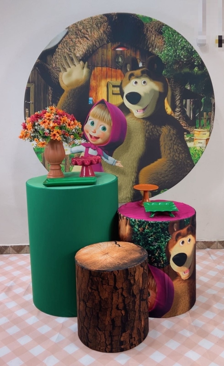 Kit Bronze Masha E O Urso  - TudFestas