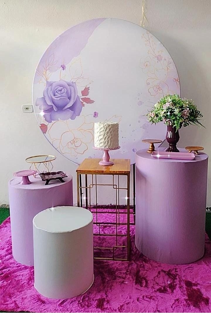 Kit Prata Floral Lilás  - TudFestas