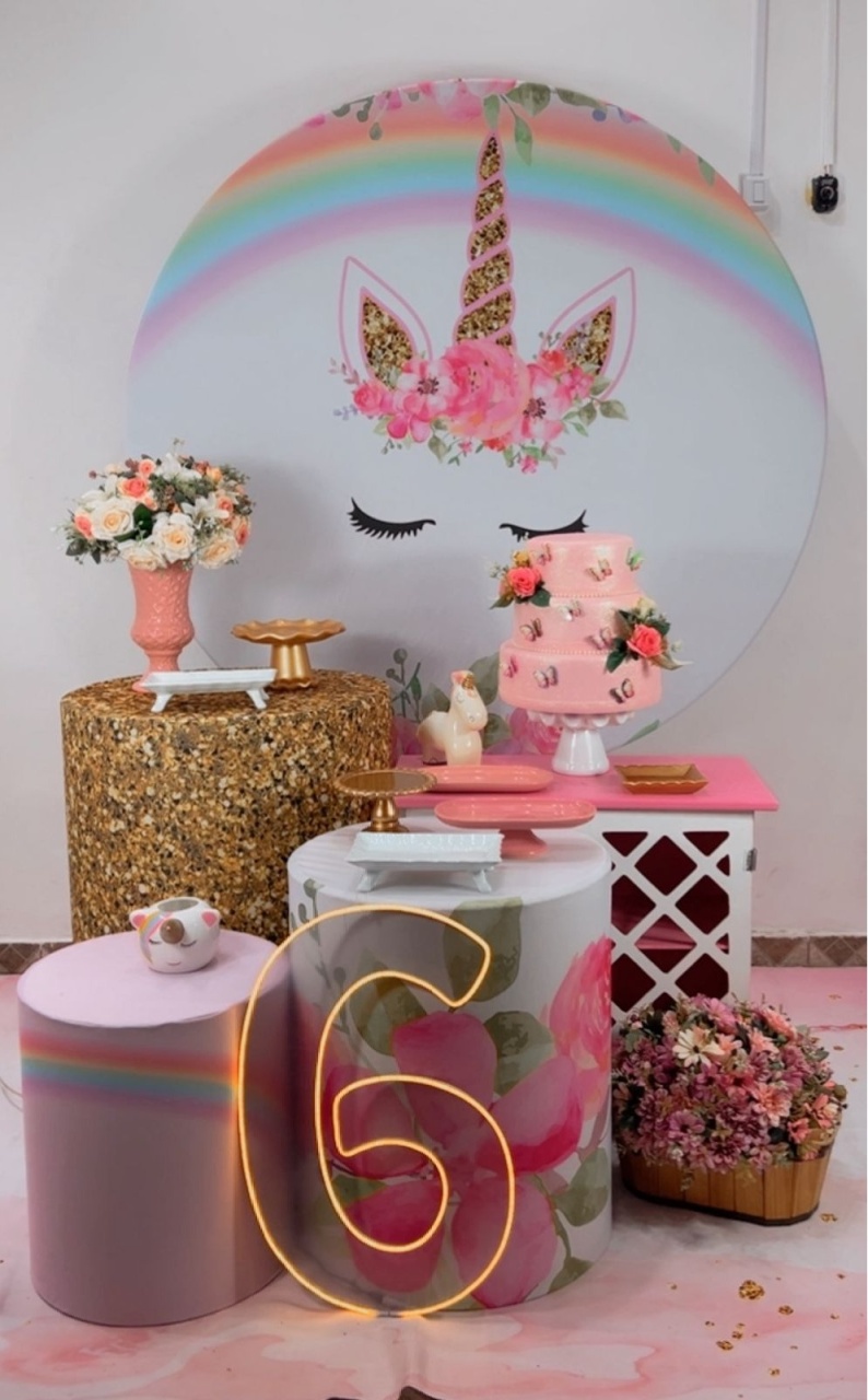 Kit Diamante Unicórnio Arco-Íris - Modelo 2 - TudFestas