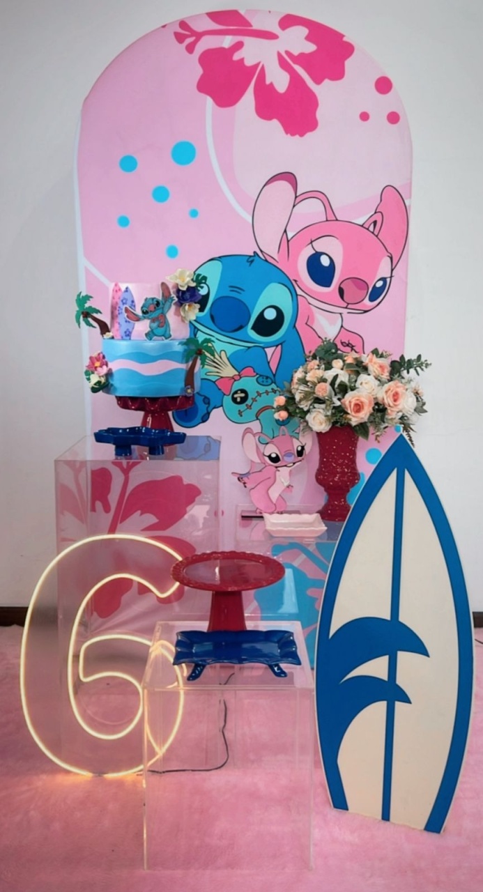 Lilo Stitch E Angel Composição - Modelo 5 - TudFestas