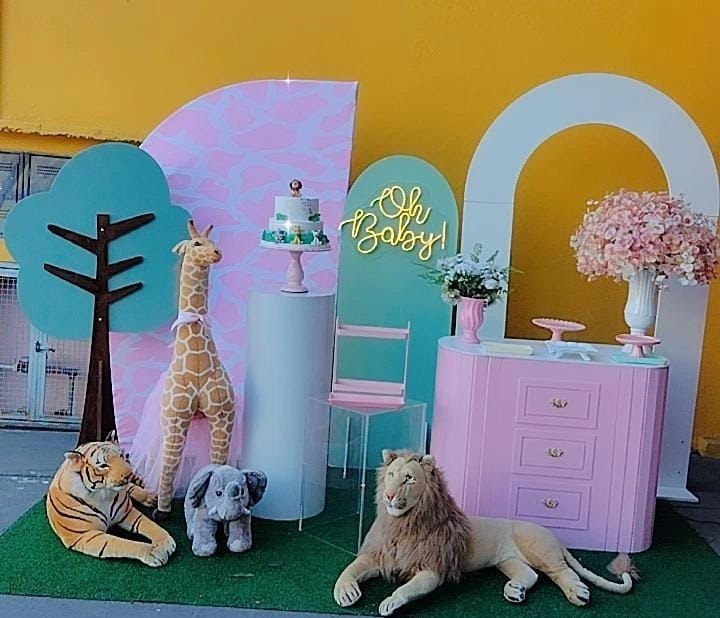 Safari Rosa Composição - Modelo 3 - TudFestas