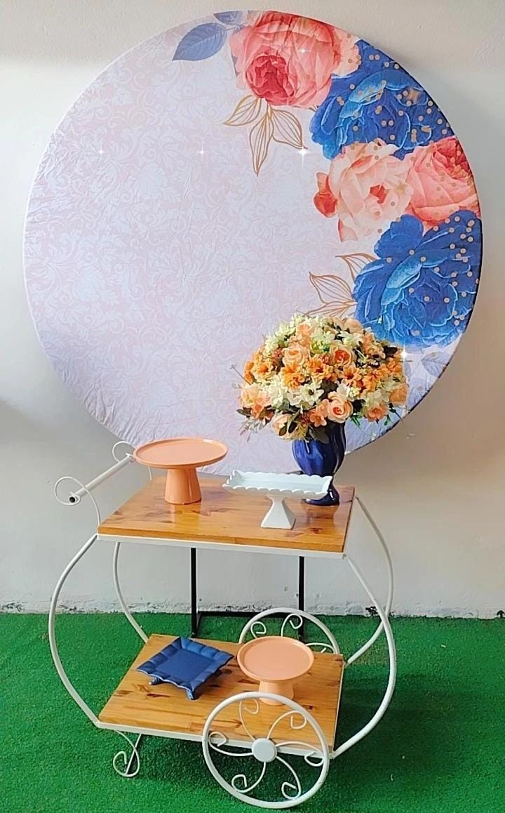 Composição Floral Azul Com Rose - Modelo 2 - TudFestas