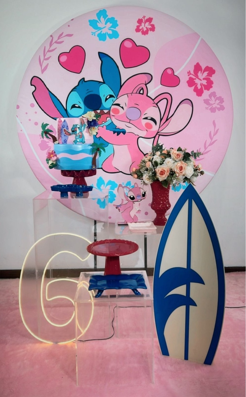 Lilo Stitch E Angel Composição - Modelo 4 - TudFestas
