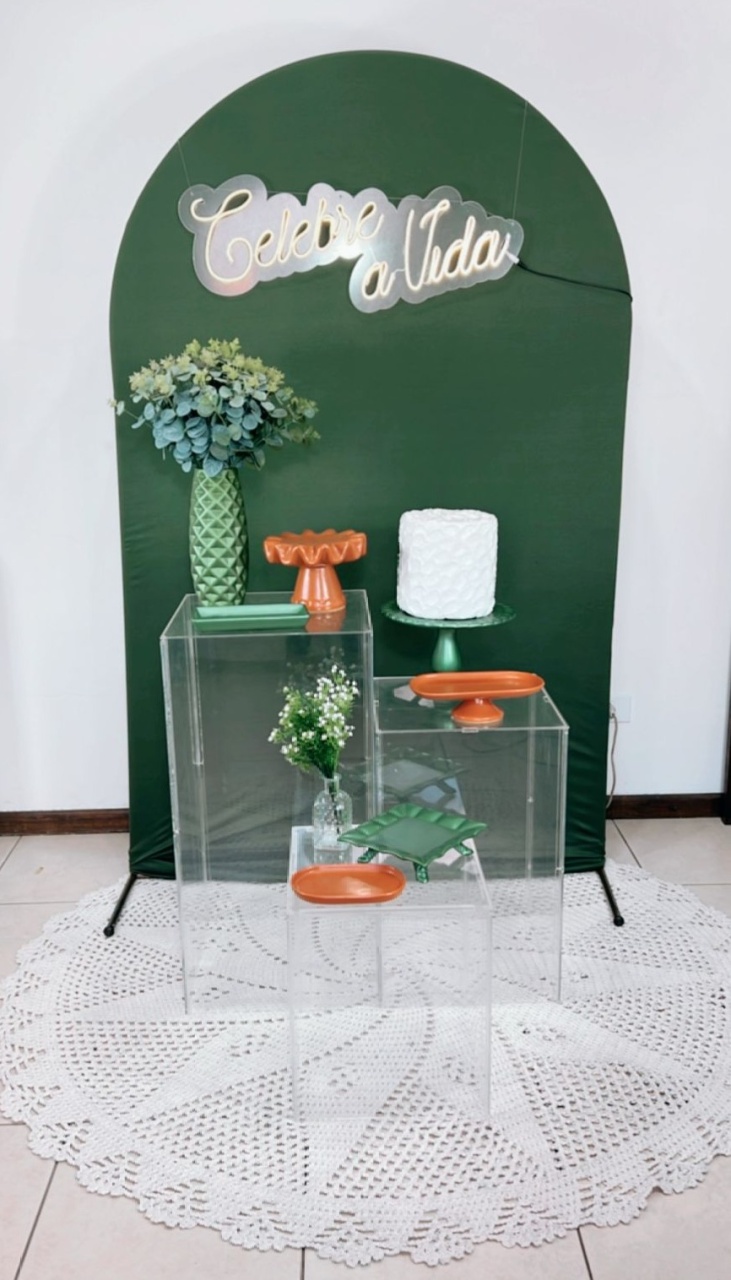 Composição Verde Com Terracota - Cubos Acrílicos Mod 2 - TudFestas