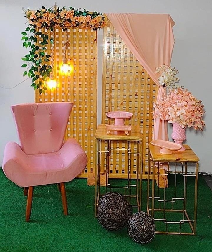 Composição Poltrona/Tecido Rose - TudFestas