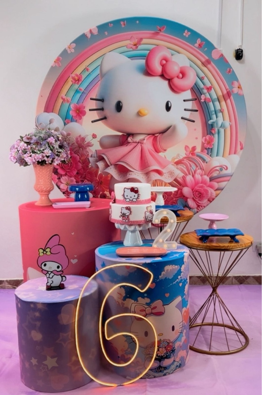 Kit Diamante Hello Kitty Rosa - Modelo 2 - TudFestas