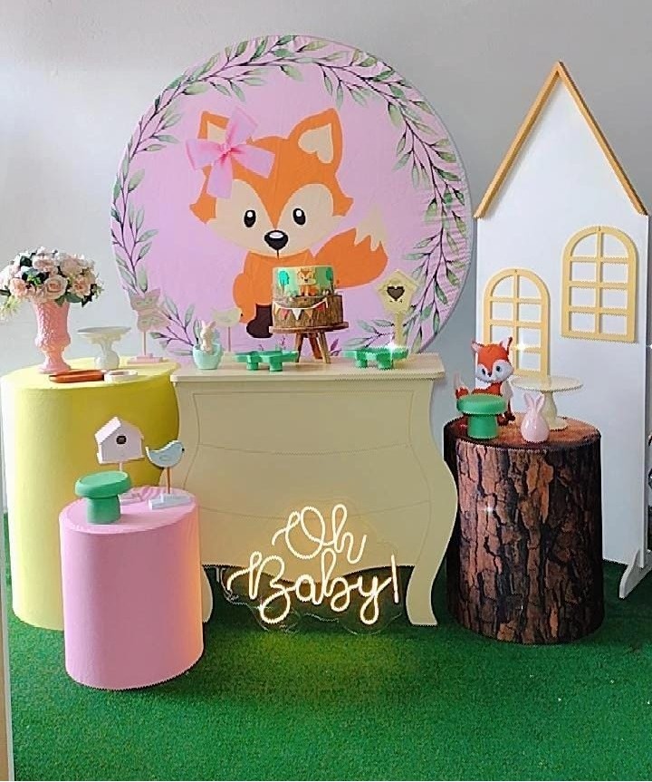 Raposinha Rosa  Composição - Modelo 2 - TudFestas