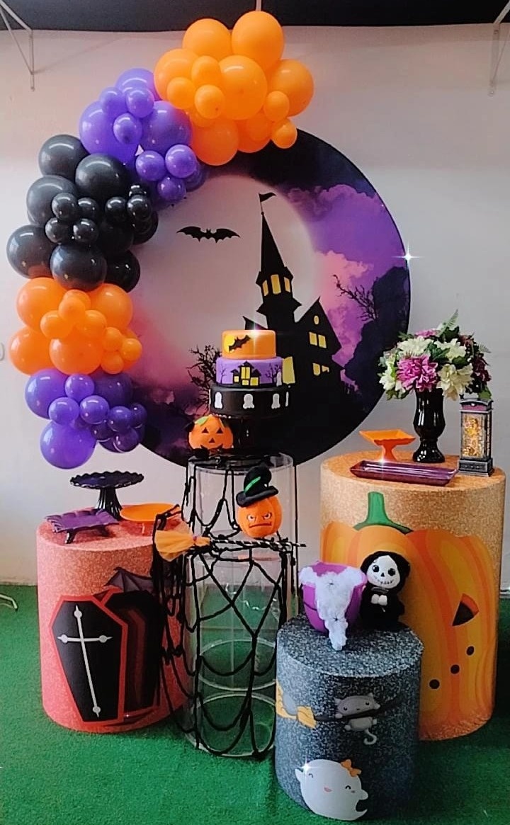 Composição Halloween Cubos Acrílicos - Modelo 3 - TudFestas