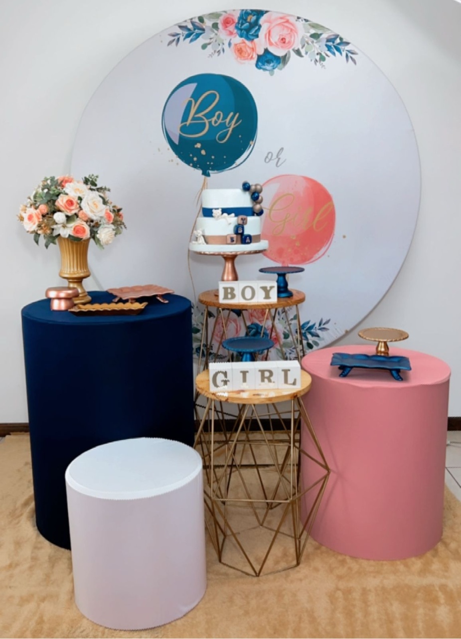 Kit Ouro Chá Revelação - Azul E Rose. - TudFestas