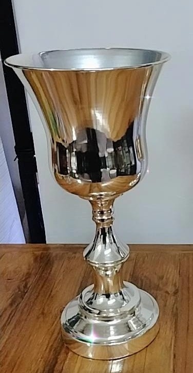 Vaso Prata Luxo Taça Alto  - TudFestas
