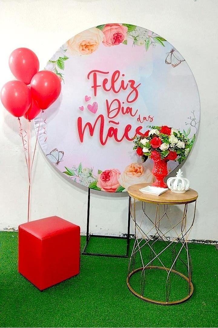 Composição Mãe Fundo Vermelho  - TudFestas