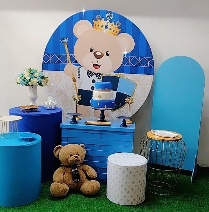 Kit Diamante Ursinho Realeza - Azul Escuro - TudFestas