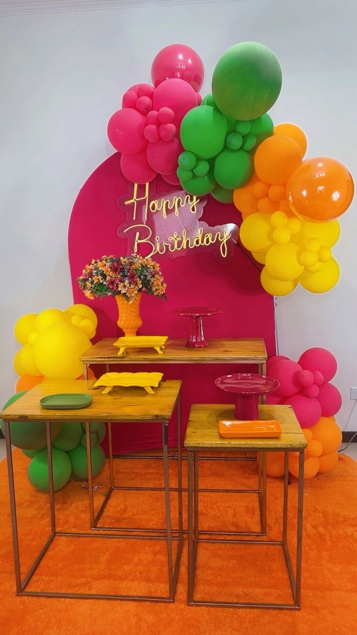 Composição Pink Com Laranja - Modelo 2 - TudFestas