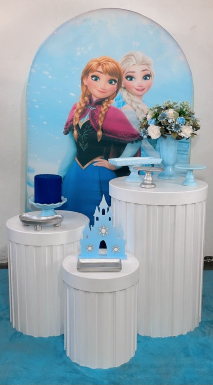 Composição Frozen E Ana - Cilindros Ripados - TudFestas