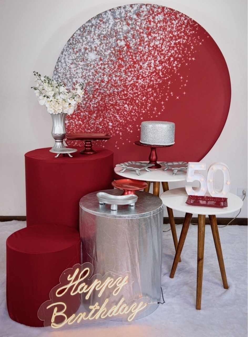 Kit Diamante Gliter Prata Com Marsala - TudFestas
