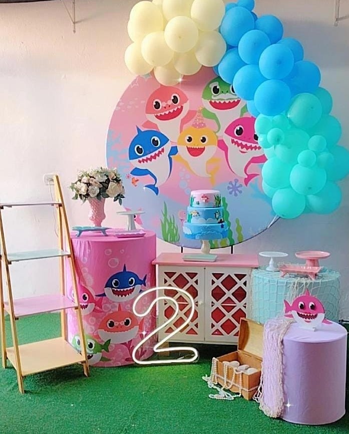 Kit Diamante Baby Shark Rosa  - TudFestas