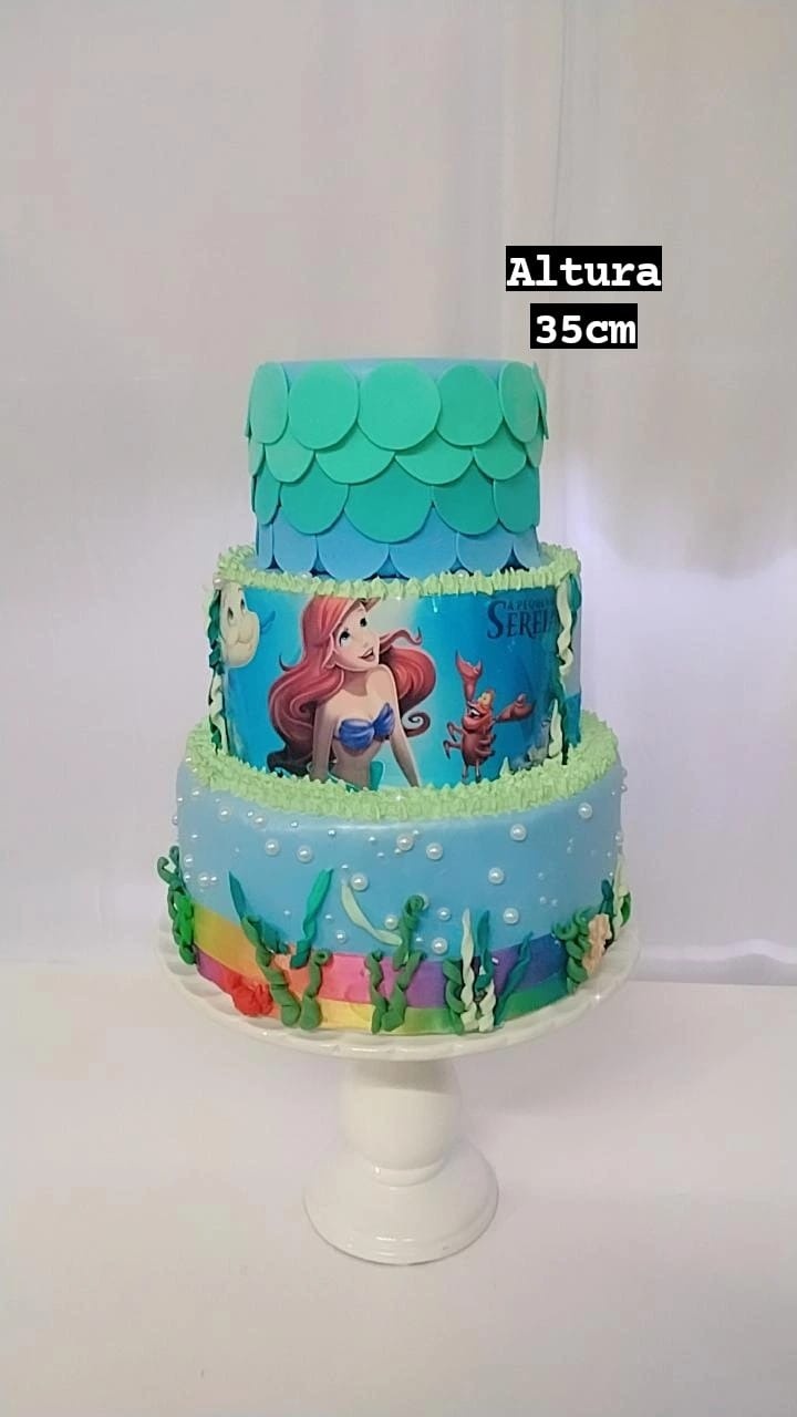 Bolo Fake Ariel - TudFestas