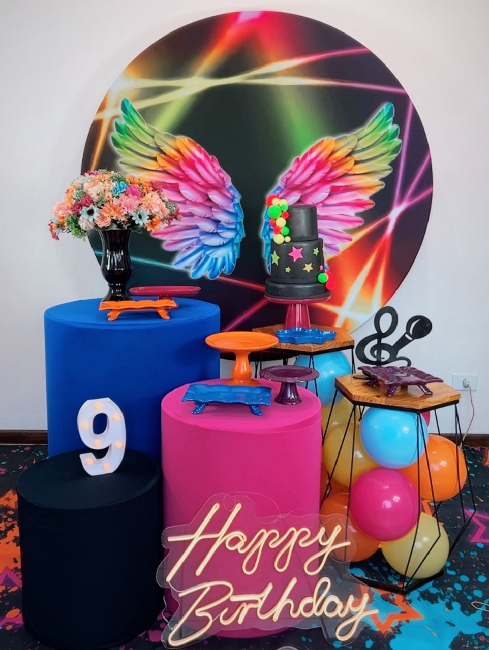 Kit Diamante Neon Asas - Modelo 2 - TudFestas