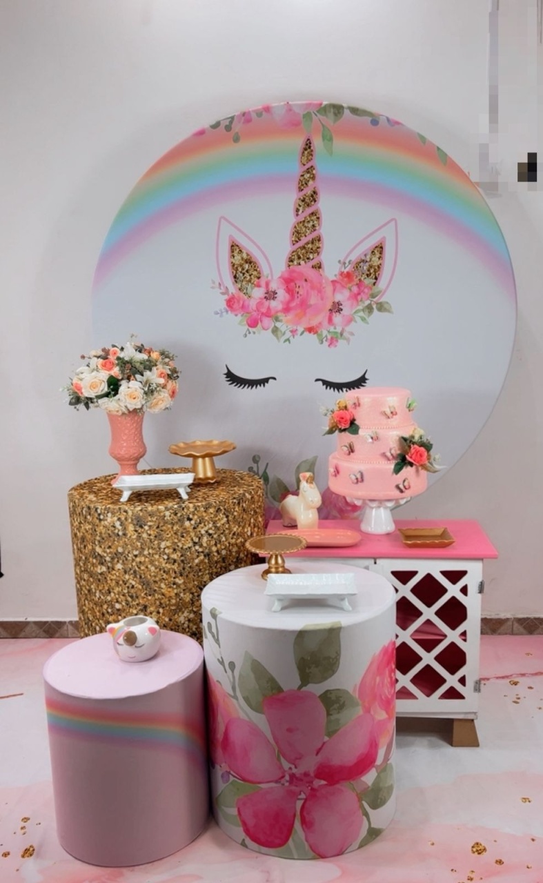 Kit Prata Unicórnio Arco-Íris - Modelo 2 - TudFestas
