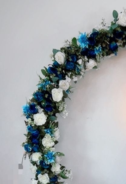 Coluna de Flores Azul/Branco - TudFestas