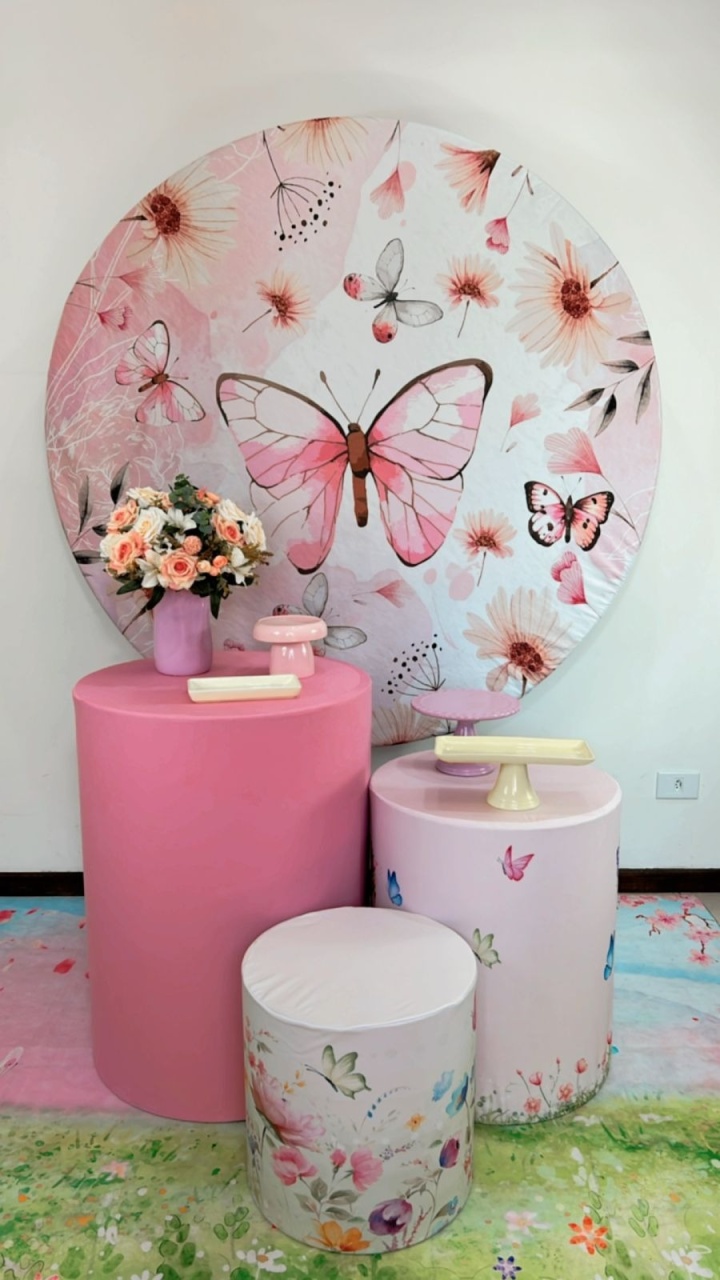 Kit Bronze Borboleta Rosa  - TudFestas