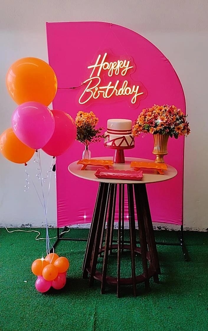 Pink Com Laranja- Composição - Modelo 4 - TudFestas