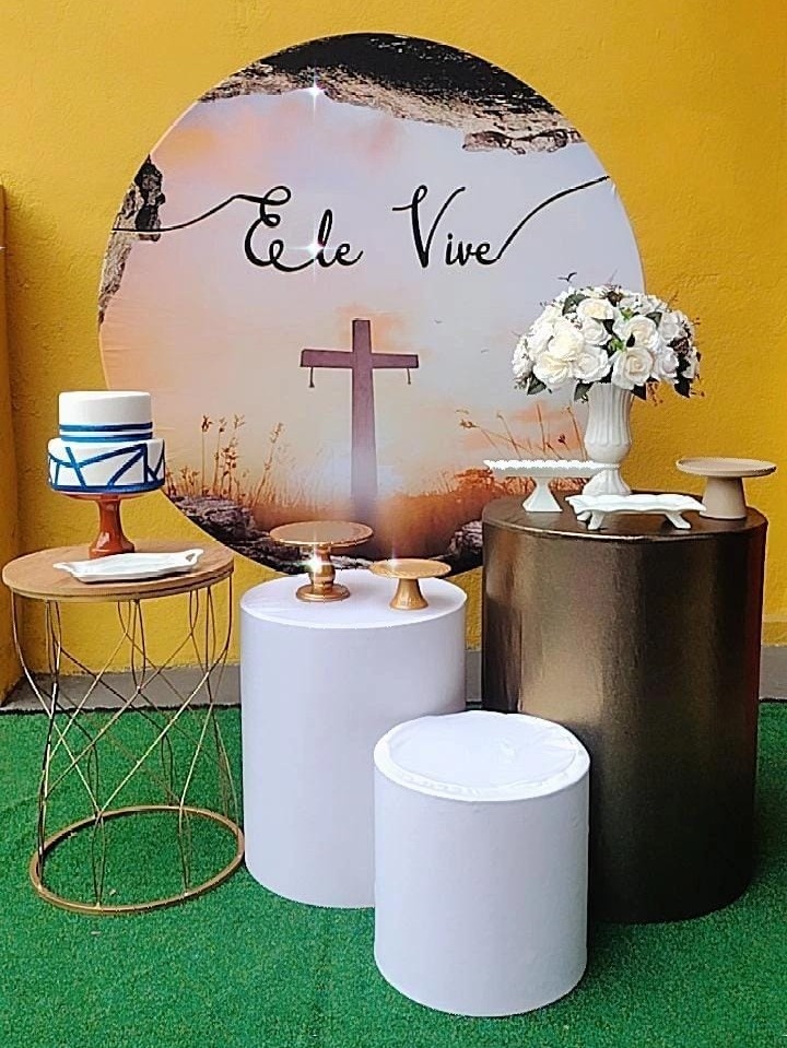 Kit Prata Bíblico Ele Vive - TudFestas