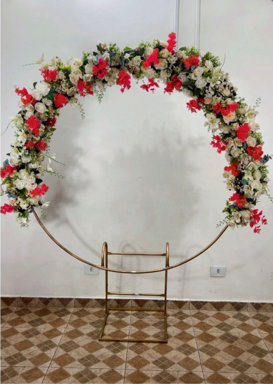 Coluna de Flores Branca E Pink (2 Partes) - TudFestas